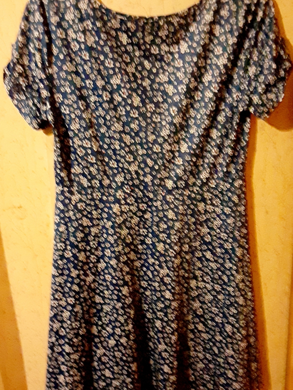 Girls' Blue Floral Short-Sleeve Dress